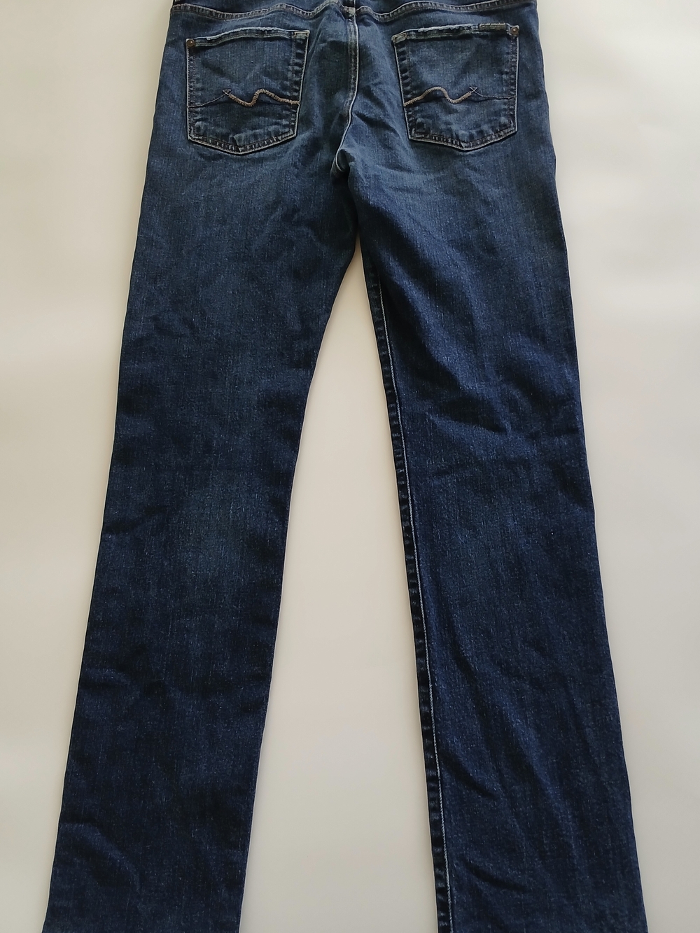 7 For All Mankind Distressed Deep Indigo Jeans Size 34 - Picture 11 of 13